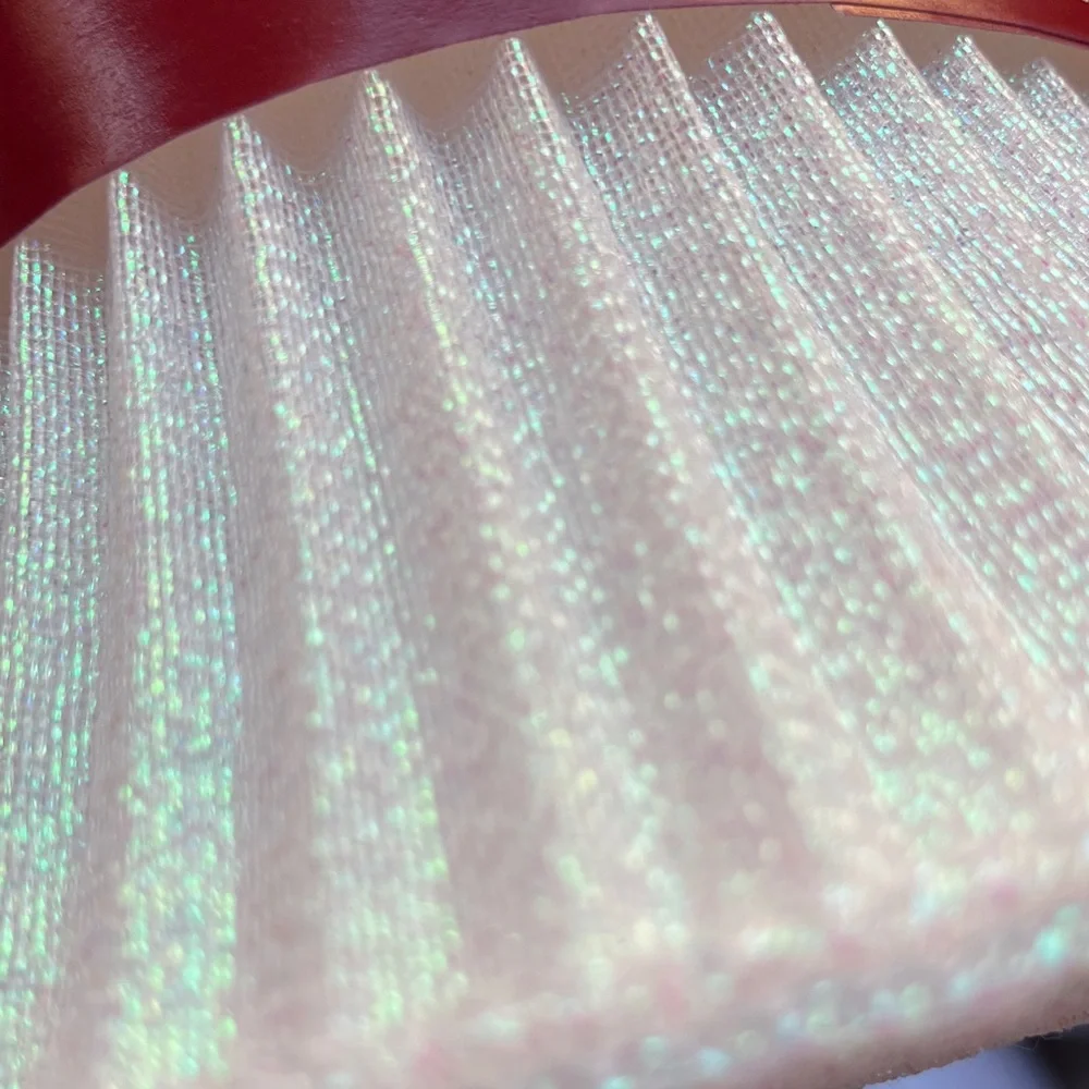 White Iridescent Sparkle Spiral Ribbon Set‎ 5 Rolls 4.7” wide 15’ long each
